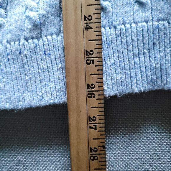 Talbots Cable Knit Confetti Flecked Light Blue Pullover Sweater Women's Size L - Picture 10 of 10